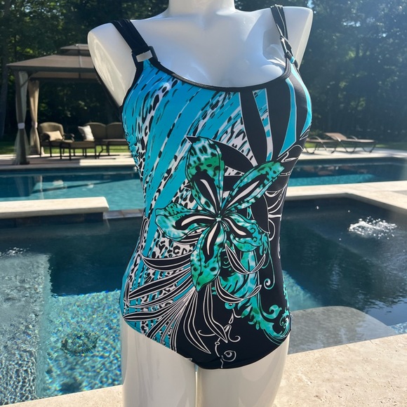 NWT Sunmarin Swimsuit by Sunflair in floral print. size 10 B Cup - Picture 3 of 11